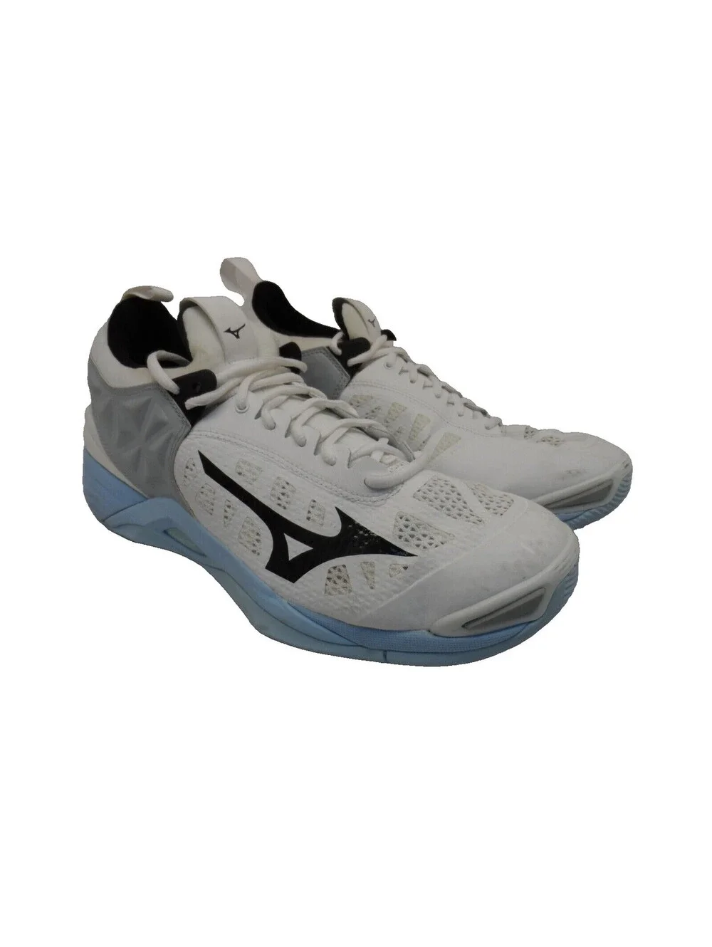 Mizuno Women's Wave Momentum Athletic Volleyball  Shoe White Blue Size 13M
